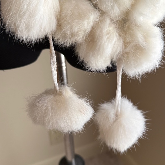 Rabbit Fur Scarf White - Picture 3 of 6